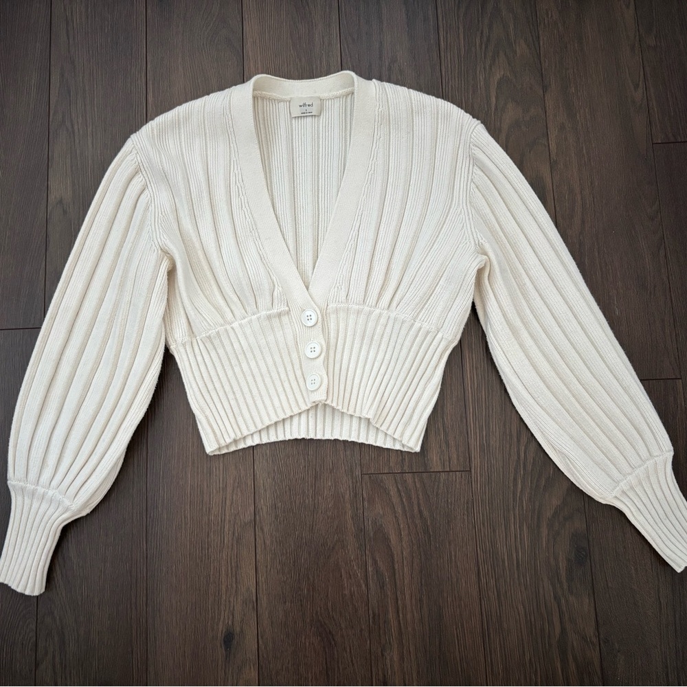 ARITZIA Wilfred Thais Cardigan Oyster White SMALL - Picture 8 of 14